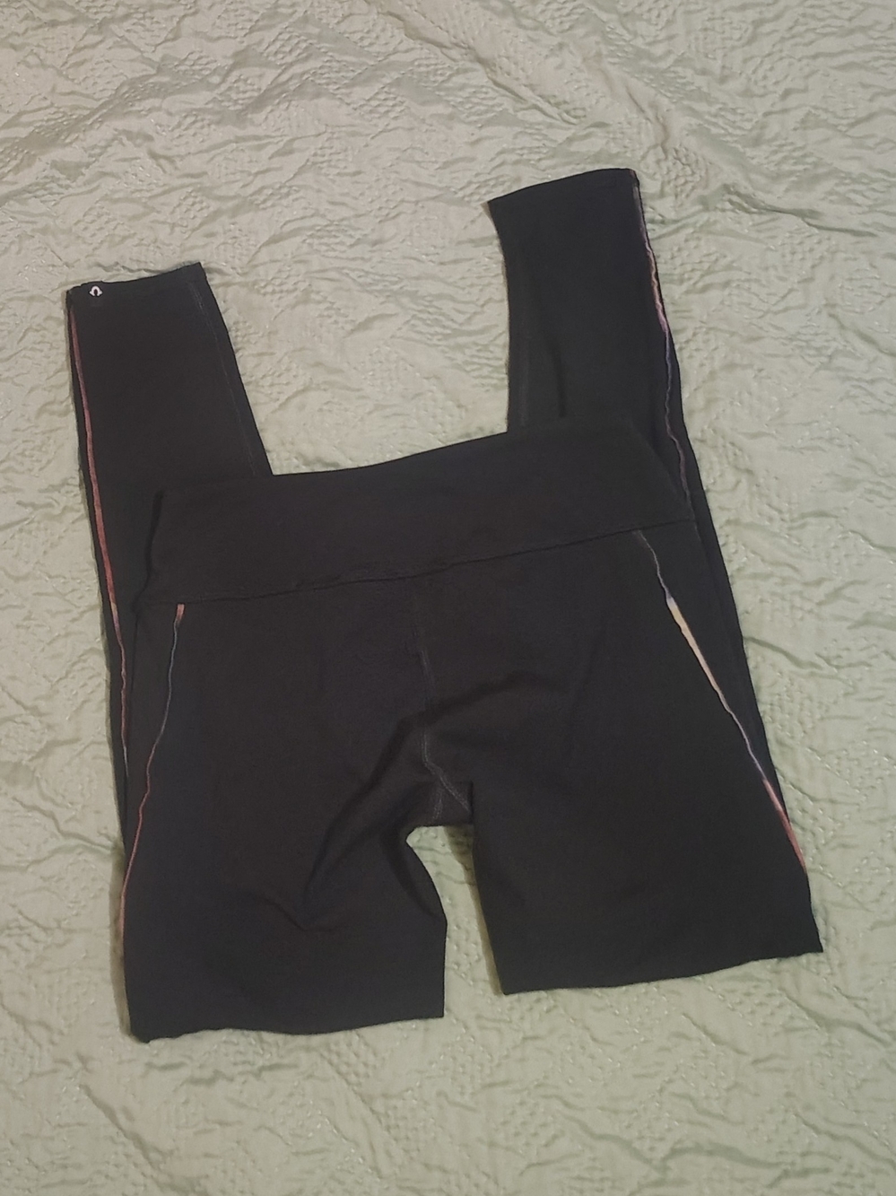 True Religion Black Leggings with Pink Side Trim